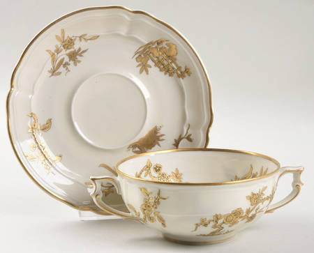 Reine Elizabeth Flat Cream Soup Bowl & Saucer Set