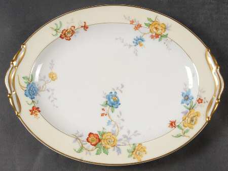 Riviera (Cream & White) 11" Oval Serving Platter
