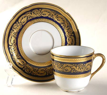 Vendome Cobalt Blue Footed Cup & Saucer Set