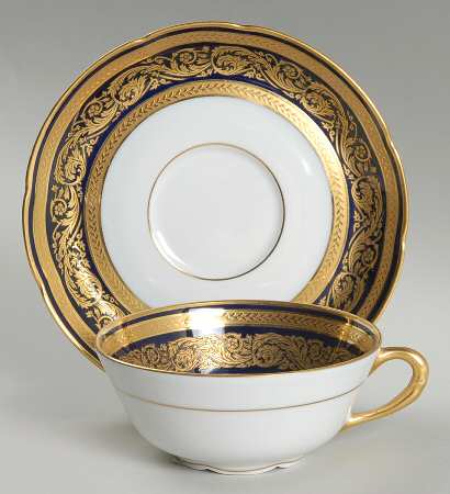 Vendome Cobalt Blue Footed Cup & Saucer Set