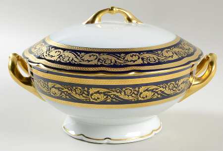 Vendome Cobalt Blue Round Covered Vegetable