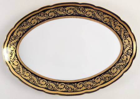Vendome Cobalt Blue 15" Oval Serving Platter