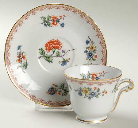 Vieux Rouen Footed Demitasse Cup & Saucer Set