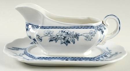 Woodland Blue Gravy Boat & Underplate