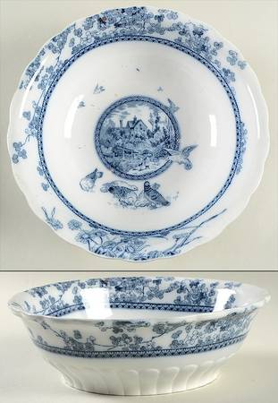 Woodland Blue 9" Round Vegetable Bowl