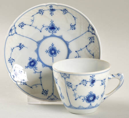 Blue Traditional (No Trim) Flat Demitasse Cup & Saucer Set
