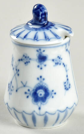 Blue Traditional (No Trim) Mustard Jar & Lid