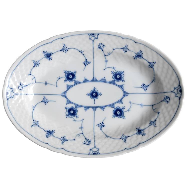 Blue Traditional (No Trim) 9" Oval Serving Platter