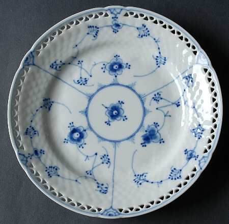 Blue Traditional (No Trim) Pierced Edge Salad Plate