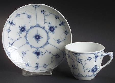 Blue Traditional (No Trim) Flat Demitasse Cup & Saucer Set
