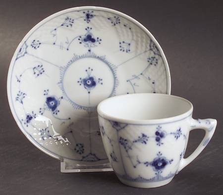 Blue Traditional (No Trim) Flat Cup & Saucer Set