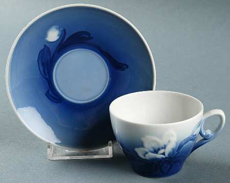 Christmas Rose Flat Demitasse Cup & Saucer Set