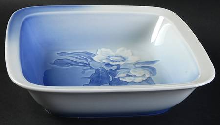 Christmas Rose 8" Square Vegetable Bowl