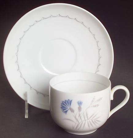 Cornflower Flat Cup & Saucer Set