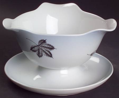 Falling Leaves Gravy Boat with Attached Underplate