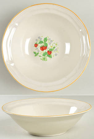 Strawberries Rim Cereal Bowl