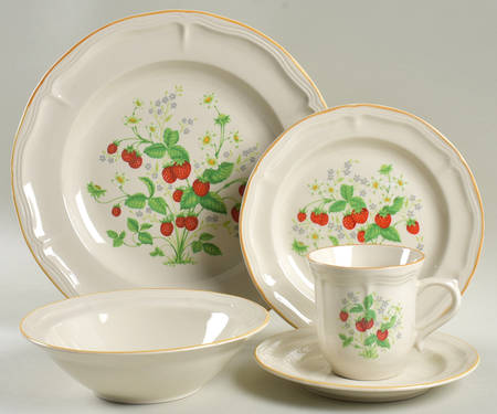 Strawberries 5 Piece Place Setting