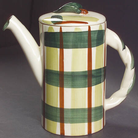 Gay Plaid Coffee Pot & Lid