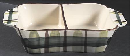 Gay Plaid Rectangular Divided Vegetable Bowl