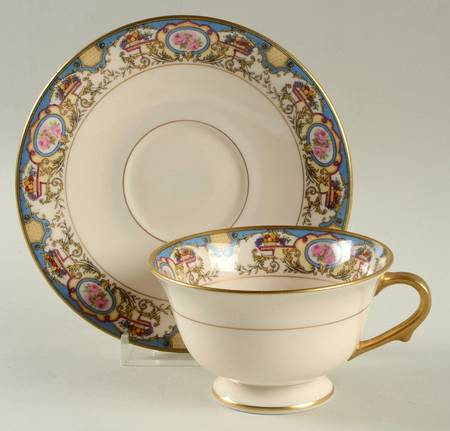 Azure (No Embossed Fruit) Footed Cup & Saucer Set