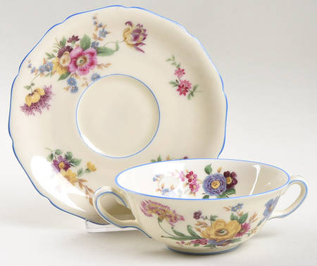 Firenze Flat Cream Soup Bowl & Saucer Set