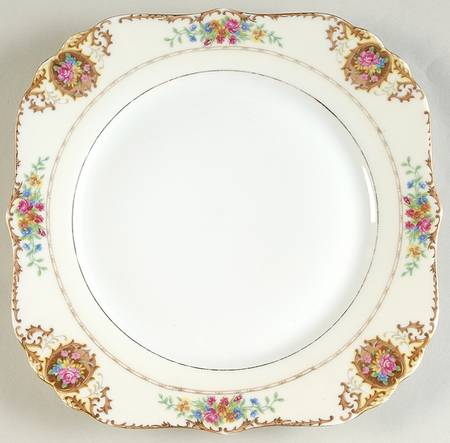 Patricia Brown Square Luncheon Plate