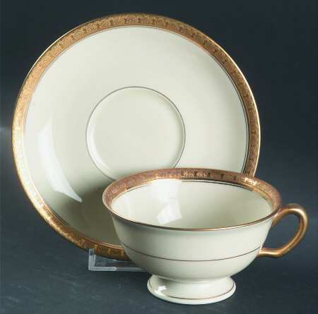 Trianon Footed Cup & Saucer Set by Black Knight