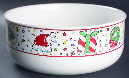 Christmas Party 9" Round Vegetable Bowl