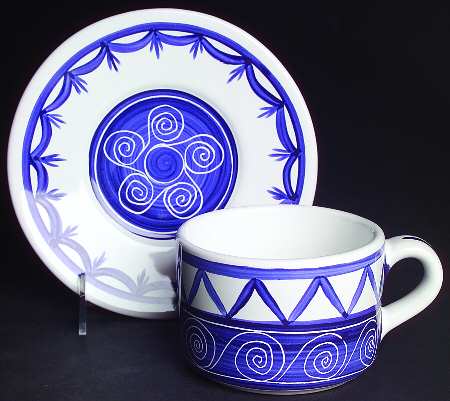 Cote D'Azur Flat Cup & Saucer Set
