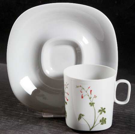 Floral Portraits Flat Cup & Saucer Set