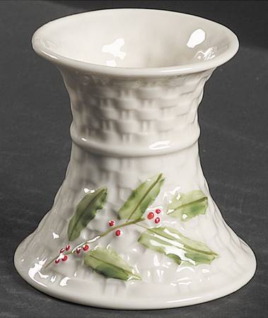 Enchanted Holly Single Light Candlestick