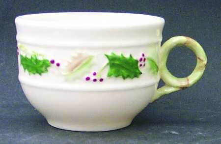 Holly Painted Flat Demitasse Cup