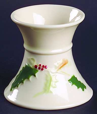 Holly Painted Single Light Candlestick