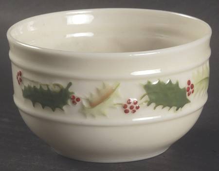 Holly Painted Open Sugar Bowl
