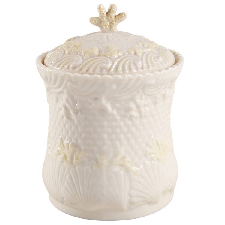 New Shell Yellow Biscuit Barrel & Lid