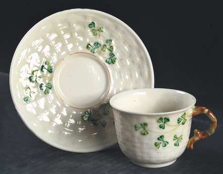 Shamrock Flat Demitasse Cup & Saucer Set