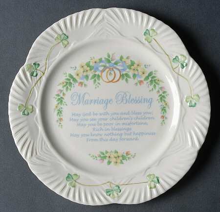 Shamrock Marriage Blessing Plate by Belleek Pottery (Ireland)