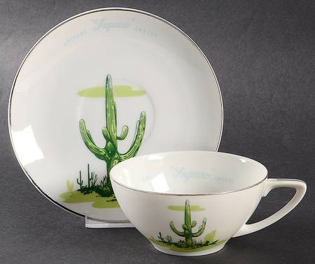 Arizona Cactus Flat Cup & Saucer Set