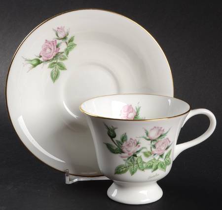 Miniature Rose Footed Cup & Saucer Set