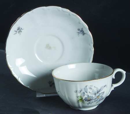 Wild Flower (Scroll Edge) Flat Cup & Saucer Set