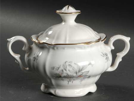 Wild Flower (Scroll Edge) Sugar Bowl & Lid