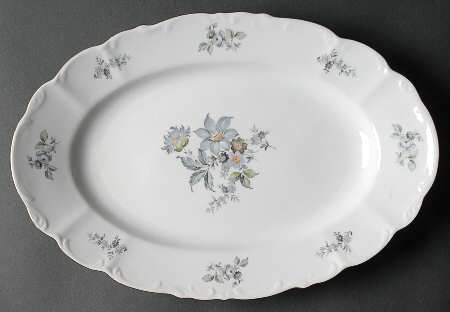 Wild Flower (Scroll Edge) 13" Oval Serving Platter