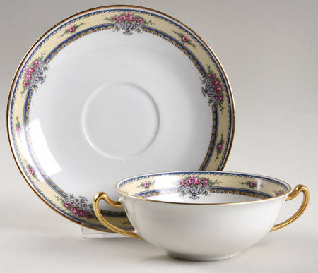 BOJ6 Flat Cream Soup Bowl & Saucer Set
