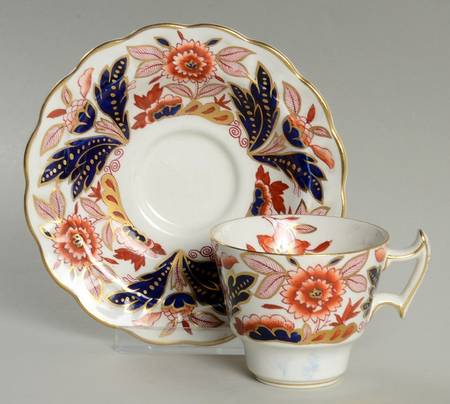 Dovedale Rust and Blue Flat Demitasse Cup & Saucer Set