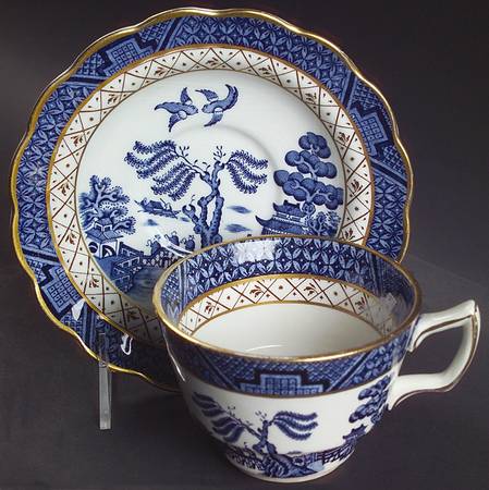 Real Old Willow Blue Oversized Cup & Saucer Set