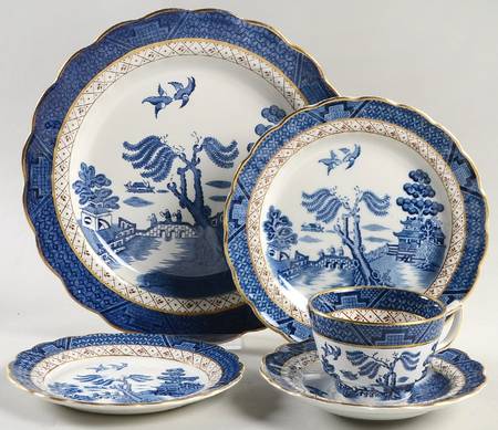 Real Old Willow Blue 5 Piece Place Setting