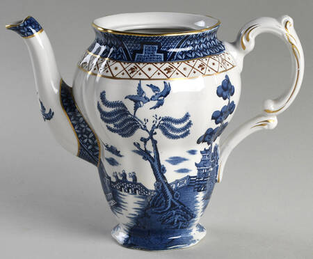 Real Old Willow Blue Small Coffee Pot No Lid