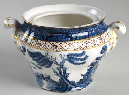 Real Old Willow Blue Sugar Bowl No Lid