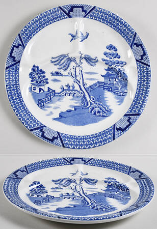 Real Old Willow Blue Grill Plate