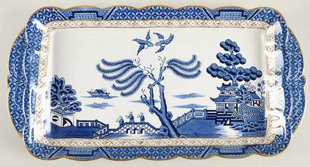 Real Old Willow Blue Large Sandwich Tray